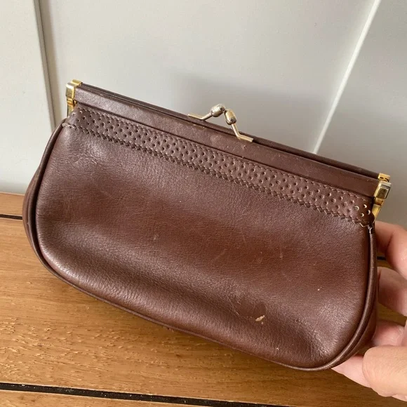 Vintage Mark Cross Brown Leather Clutch - Picture 6 of 6
